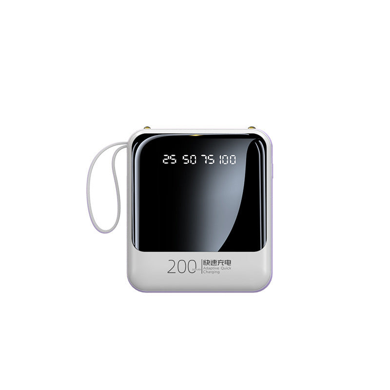 Portable power bank with LED status indicator and integrated cable system Kalsten