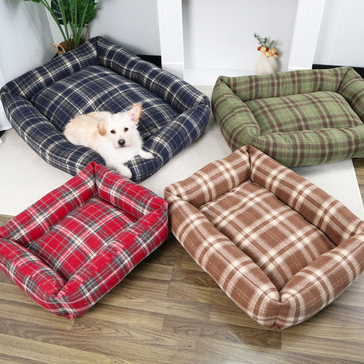 Plaid Orthopedic dog bed