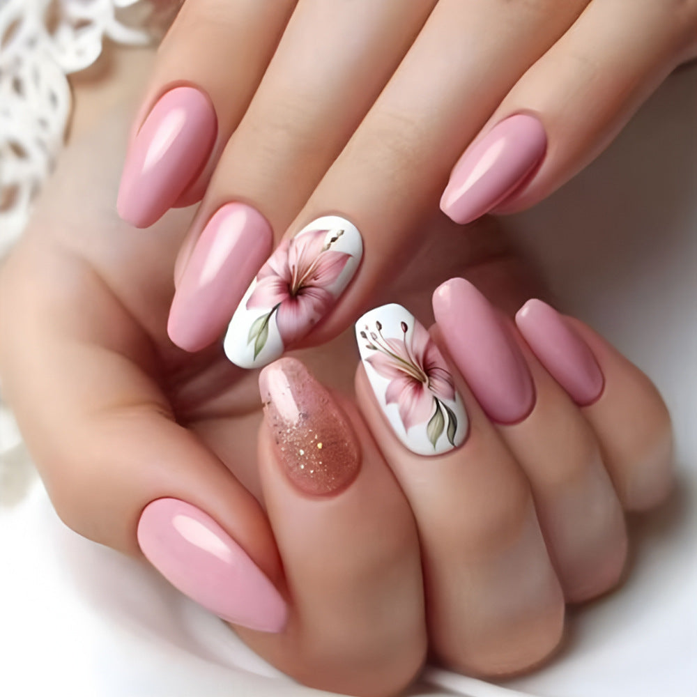 Floral Design Press-On Nail Art Set Kalsten