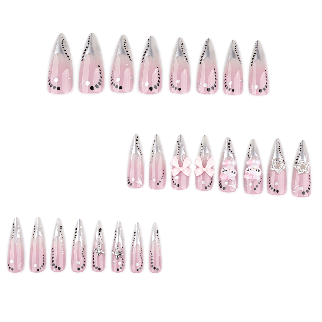 Artful Nail Extensions with Glamorous Decor Kalsten