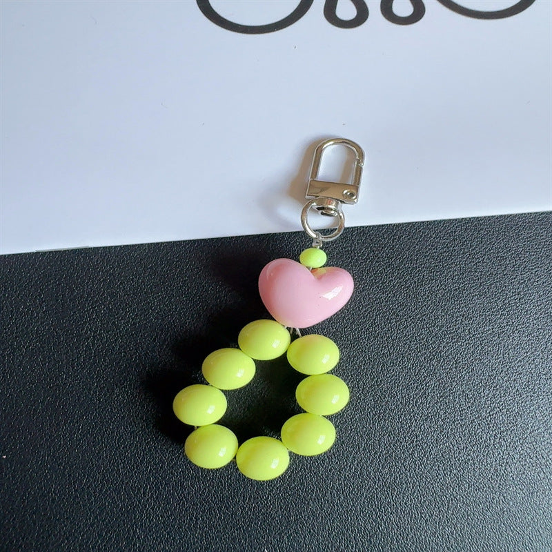 Charming Heart-Shaped Beaded Keychain Kalsten