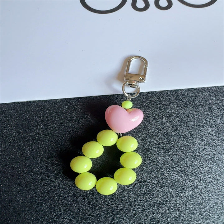 Charming Heart-Shaped Beaded Keychain Kalsten