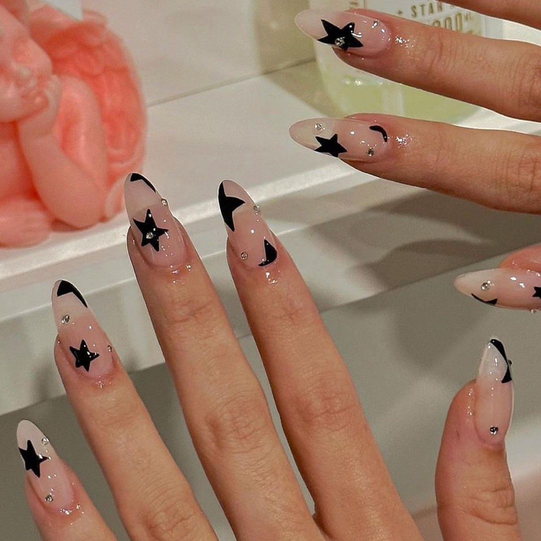 Artistic Press-On Nail Set with Star Design kalsten