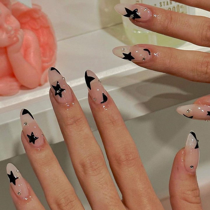 Artistic Press-On Nail Set with Star Design kalsten