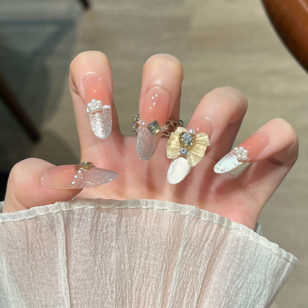 Glamorous Rhinestone-Embellished Nail Art Extensions Kalsten