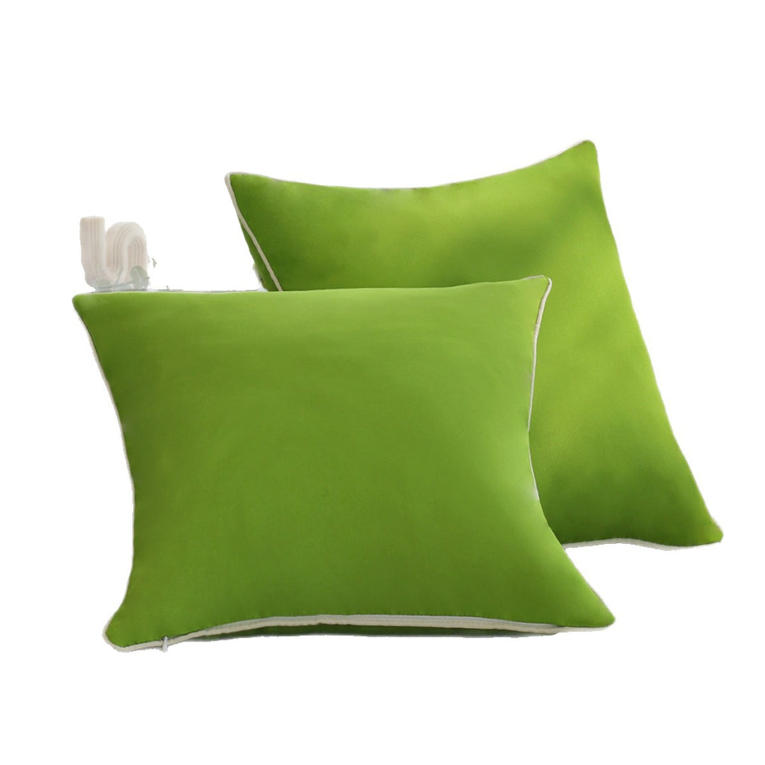 Square soft-touch cushion cover with contrasting piping and concealed zipper Kalsten