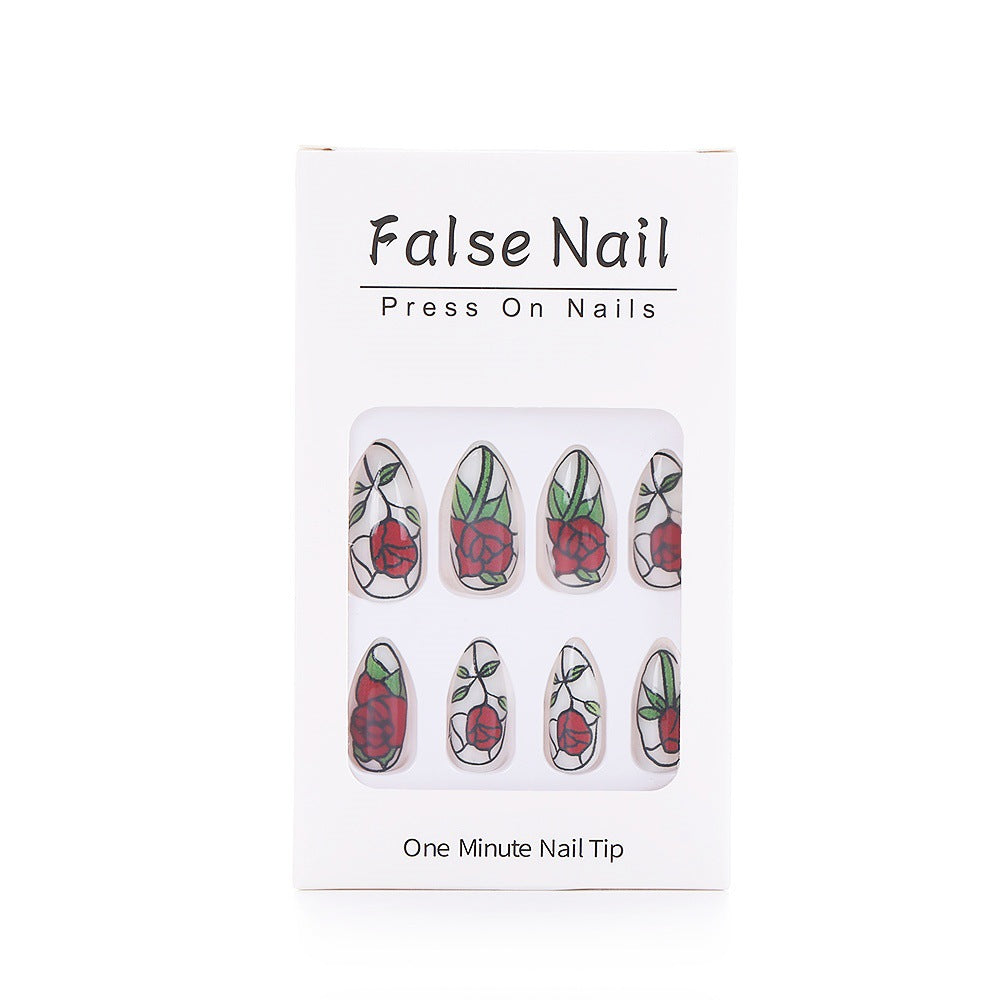 Elegantly designed artificial nails with floral pattern Kalsten