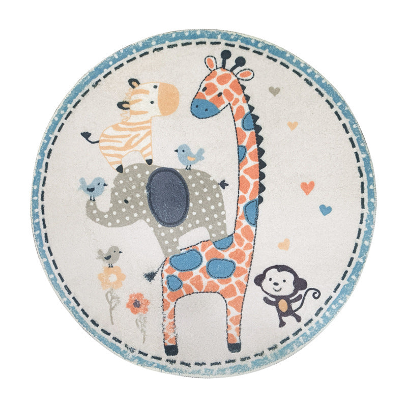 Playful Airplane-Themed Round Area Mat Kalsten