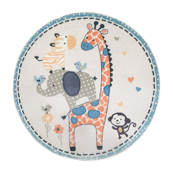 Playful Airplane-Themed Round Area Mat Kalsten