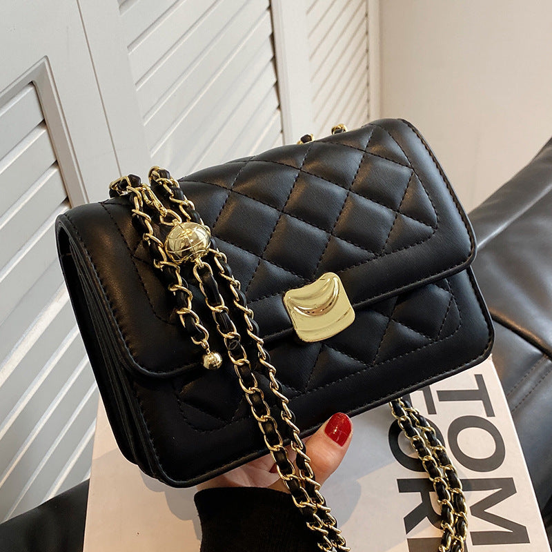 Quilted Chain-Detail Crossbody Bag Kalsten