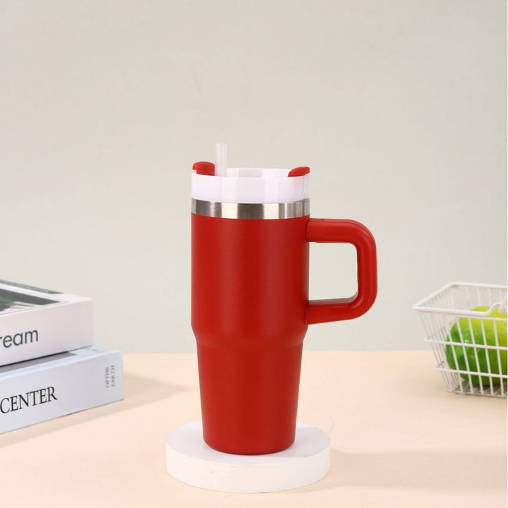 Unisex noble insulated cup with practical straw Kalsten