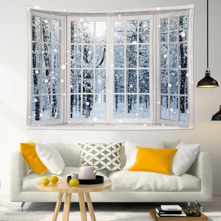 Winter-Themed Living Room Wall Tapestry