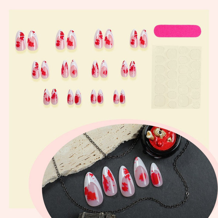 Artistic Press-On Nail Set with Floral Design kalsten