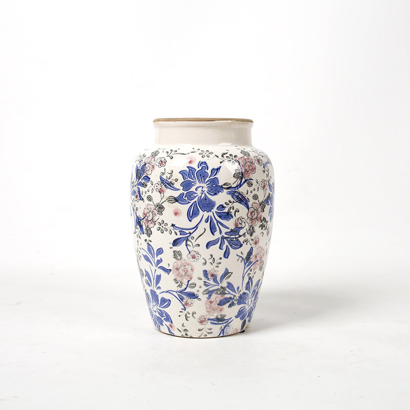 Floral Ceramic Vase with Artistic Design Kalsten