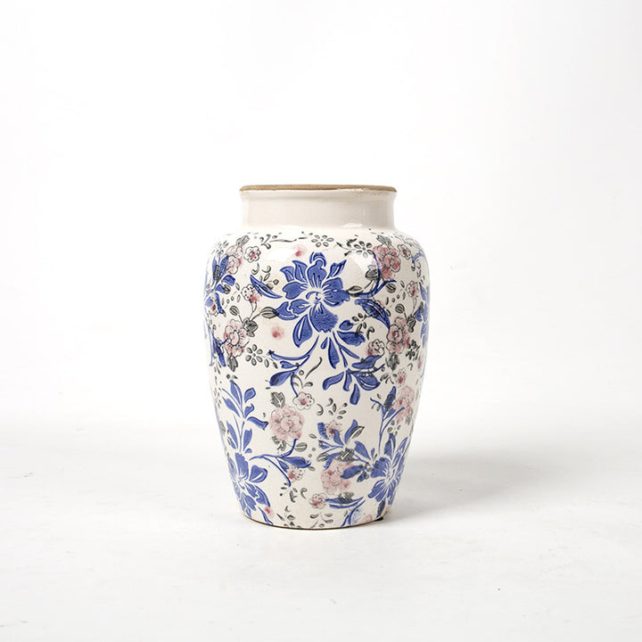 Floral Ceramic Vase with Artistic Design Kalsten