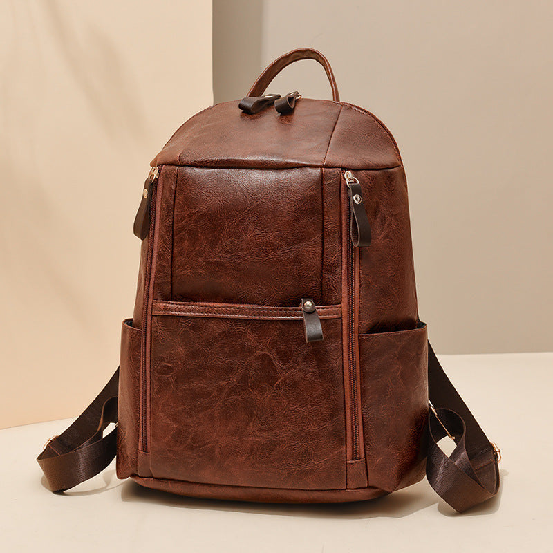 Elegant Multi-Compartt Faux Leather Backpack Kalsten
