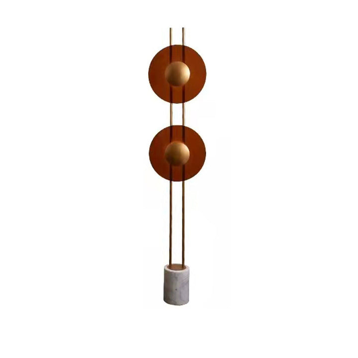 Sculptural Floor Lamp with Marble Base and Circular Accents