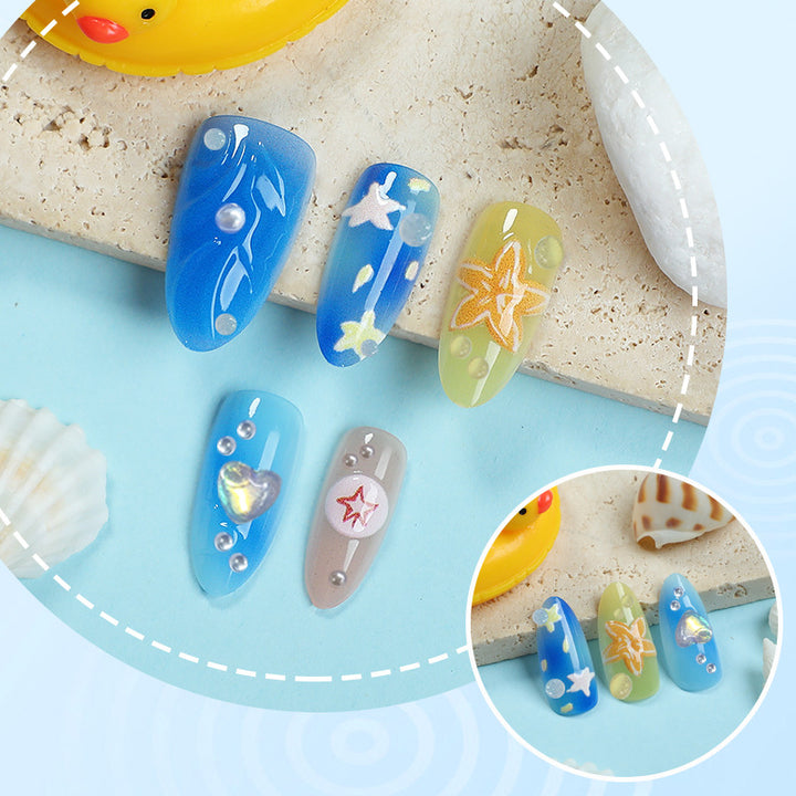 Decorative Floral Press-On Nail Art Kalsten