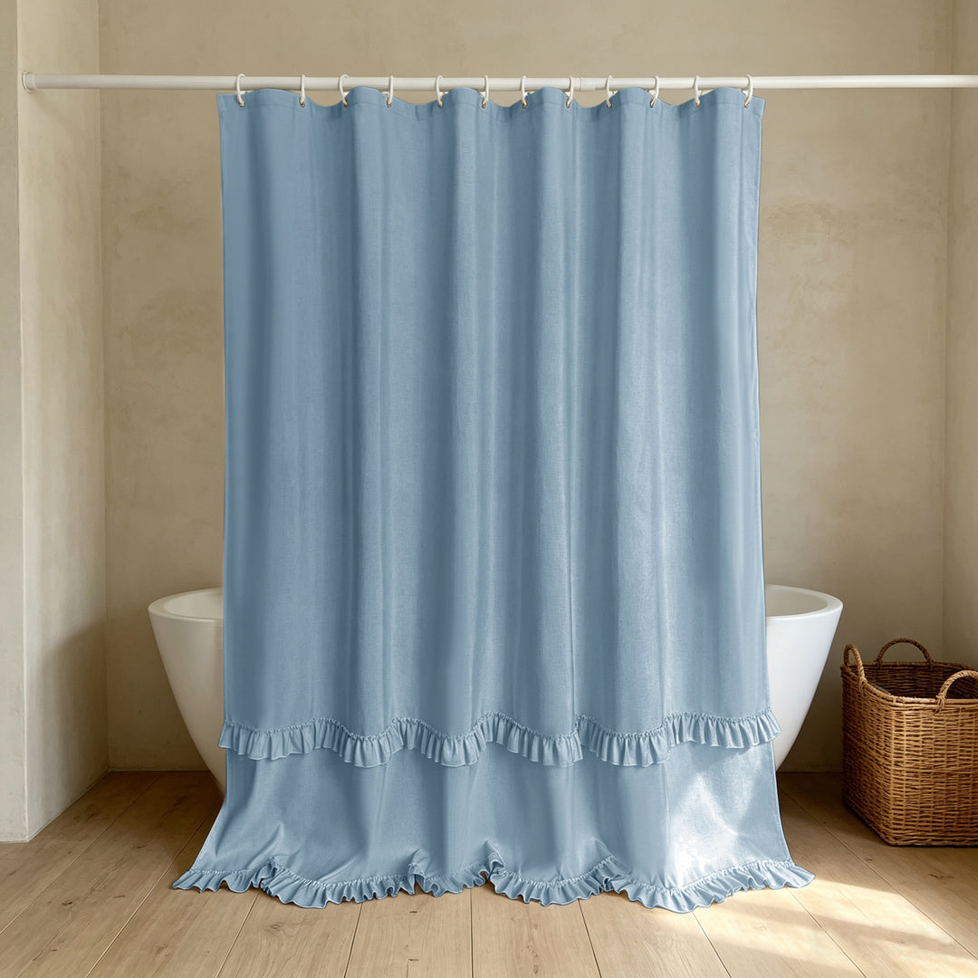 Elegant Ruffled Shower Curtain Kalsten