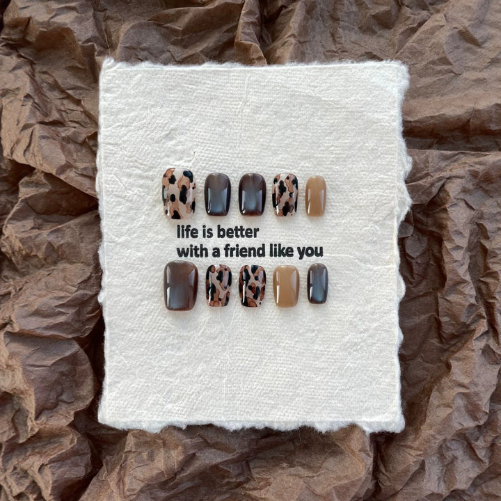 Artistic Leopard Print Press-On Nails