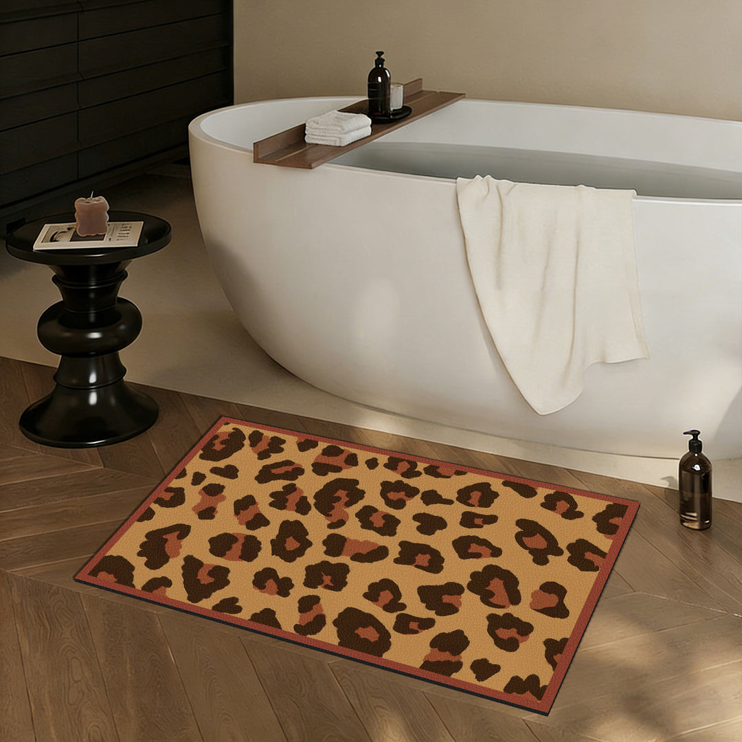 Decorative Leopard Print Bath Mat