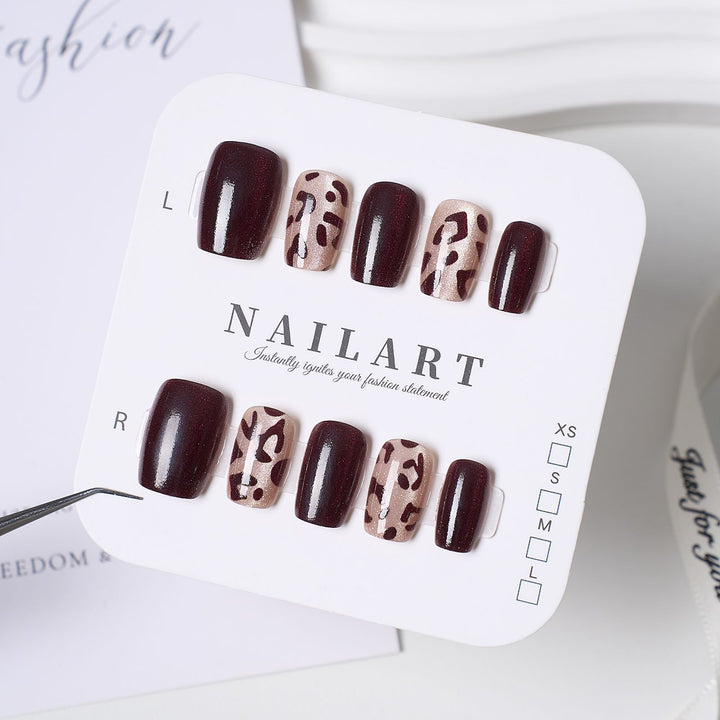 Artistic Leopard Print Press-On Nail Set Kalsten