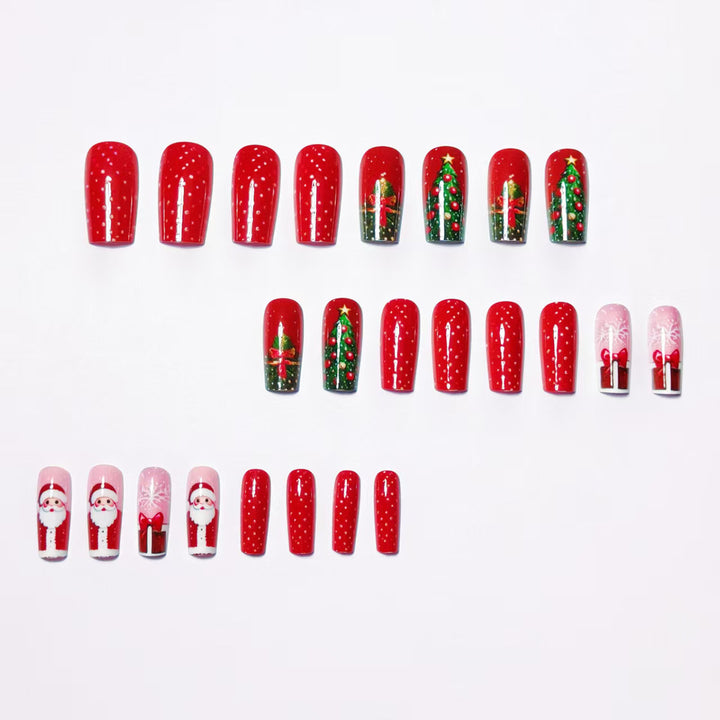 Christmas nail art with festive Santa and Christmas tree design Kalsten