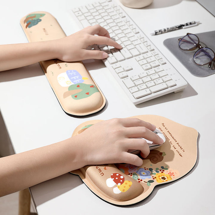 Floral-Themed Ergonomic Mouse Wrist Rest
