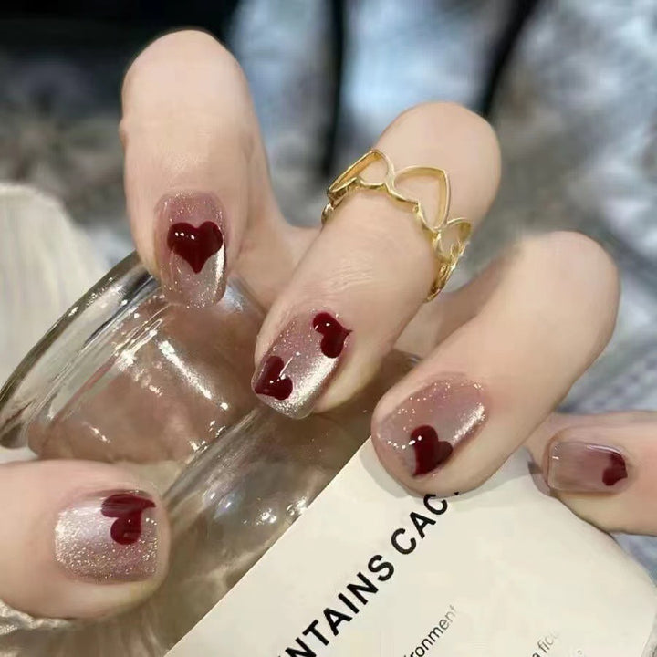 Heart-Accent Press-On Nail Art Kalsten