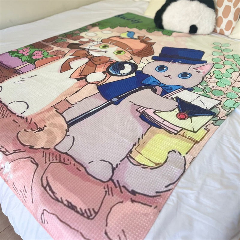 Artistic Cartoon-Themed Throw Blanket