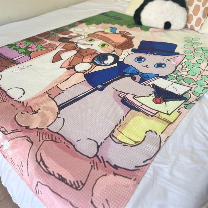 Artistic Cartoon-Themed Throw Blanket