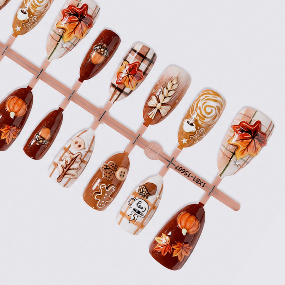 Creative Nail Art Set with Autumn Motifs Kalsten