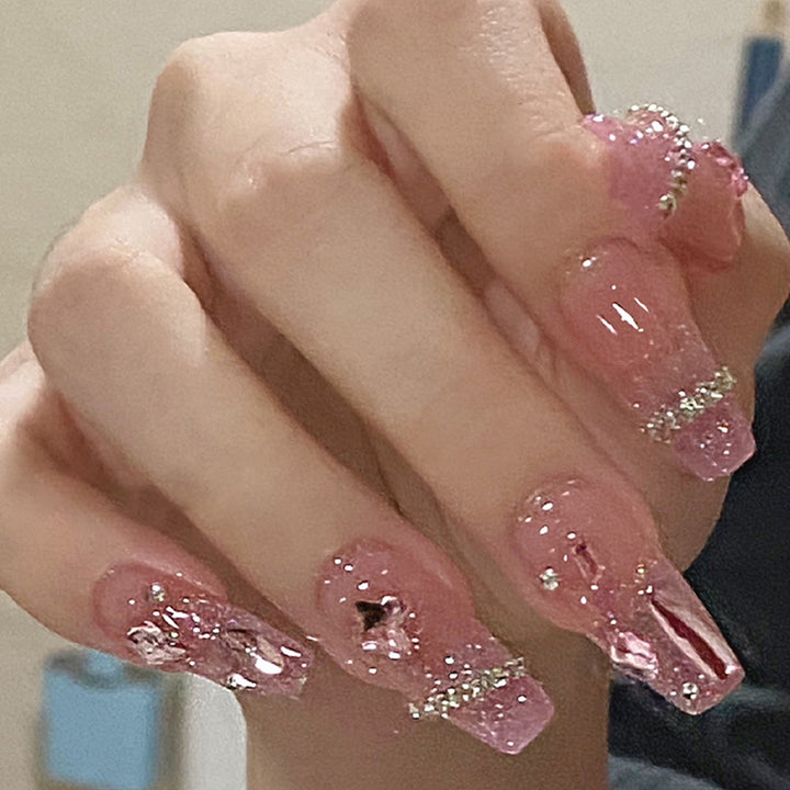 Stylish Glitter Gel Nail Extensions