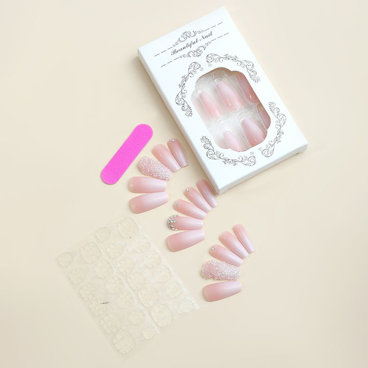 Acrylic Nail Set with Glamorous Glitter Accents and Trendy Designs Kalsten