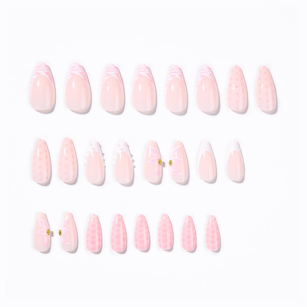 Artistic stiletto nails with elegant 3D decorations Kalsten