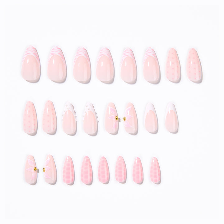 Artistic stiletto nails with elegant 3D decorations Kalsten