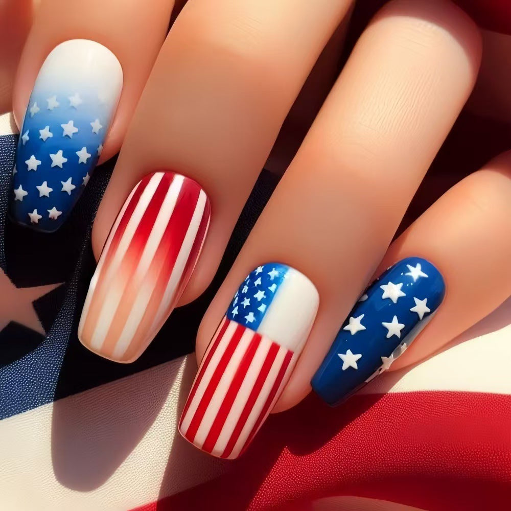 Patriotic style artificial nails Kalsten