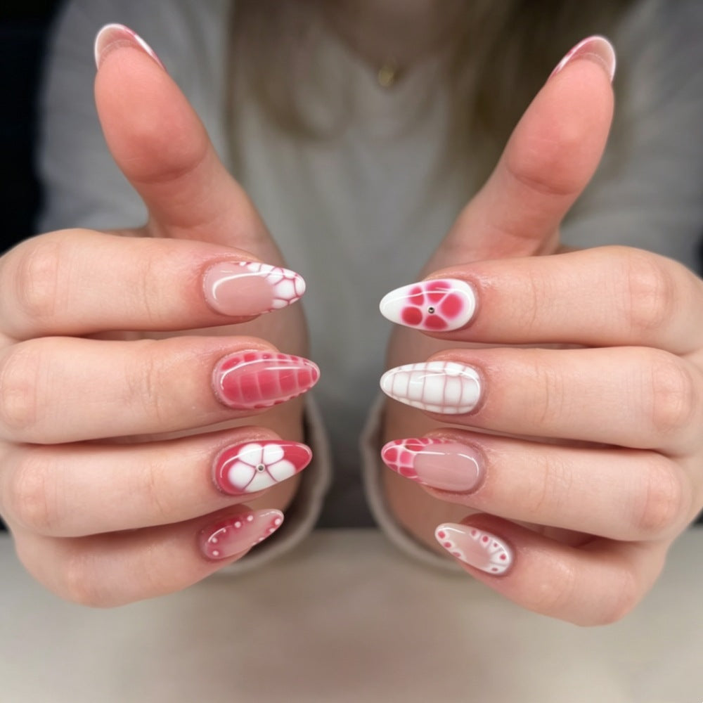Creative Press-On Nail Art Set with Abstract Patterns Kalsten