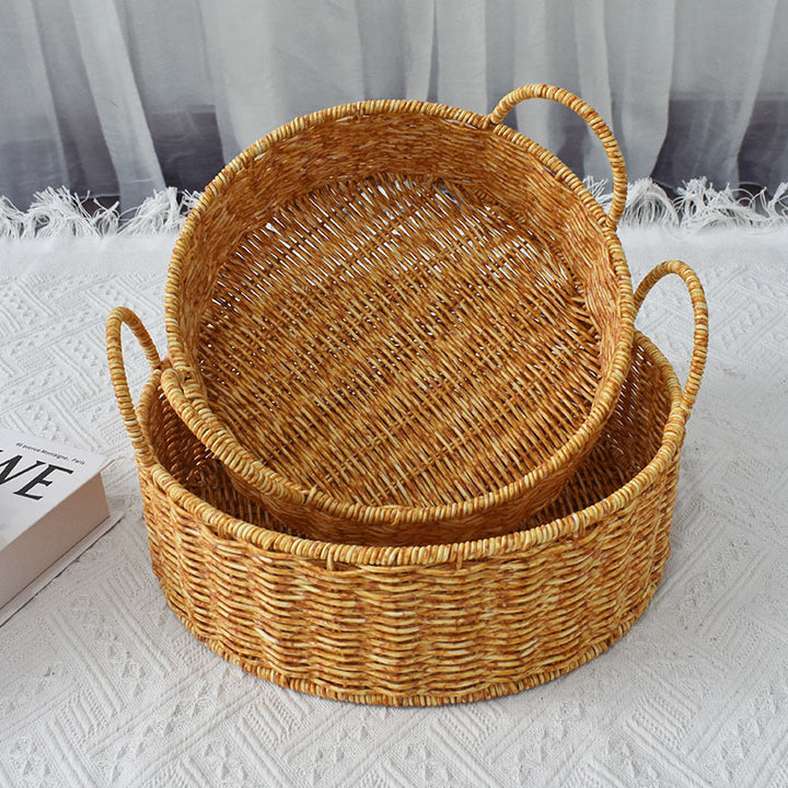 Handwoven Natural Rattan Storage Baskets Set Kalsten