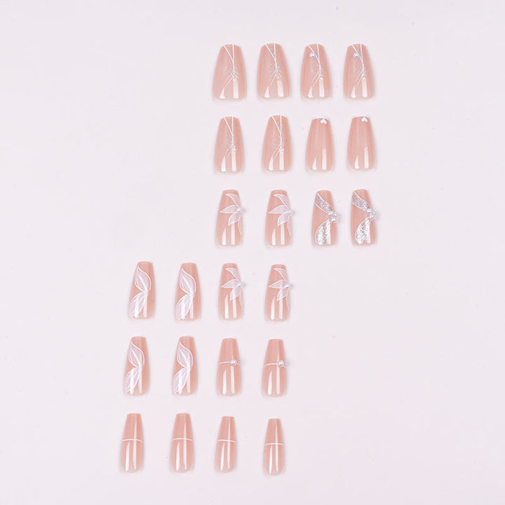 Decorative Floral Press-On Nail Art