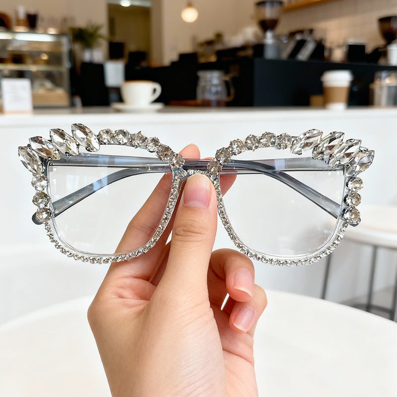Glamorous Rhinestone-Embellished Cat-Eye Sunglasses Kalsten