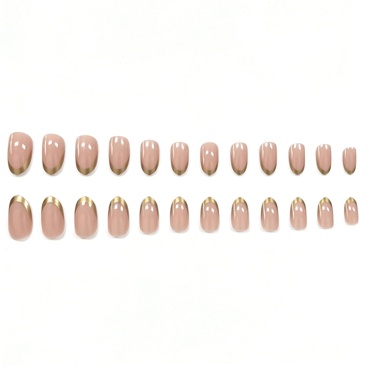 Elegant Metallic French Tip Nail Enhancements Kalsten