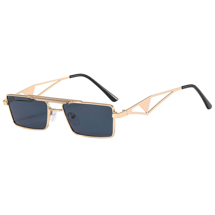 Fashionable sunglasses with square frame and mirrored lenses Kalsten