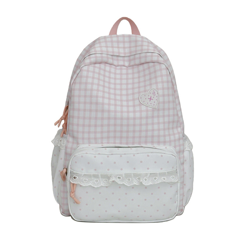 Stylish Gingham Patterned Backpack Kalsten