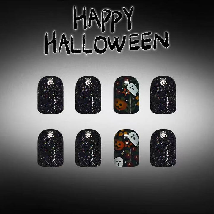 Artificial nail set with Halloween motifs and glitter accents Kalsten