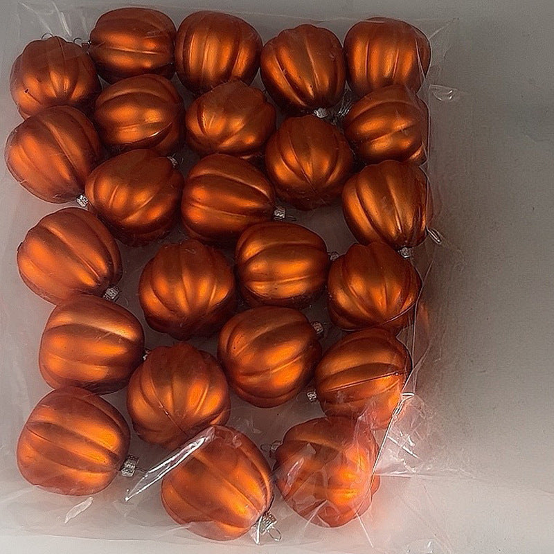 Miniature Pumpkin Pendant Decoration Set made of high-quality plastic with hanger