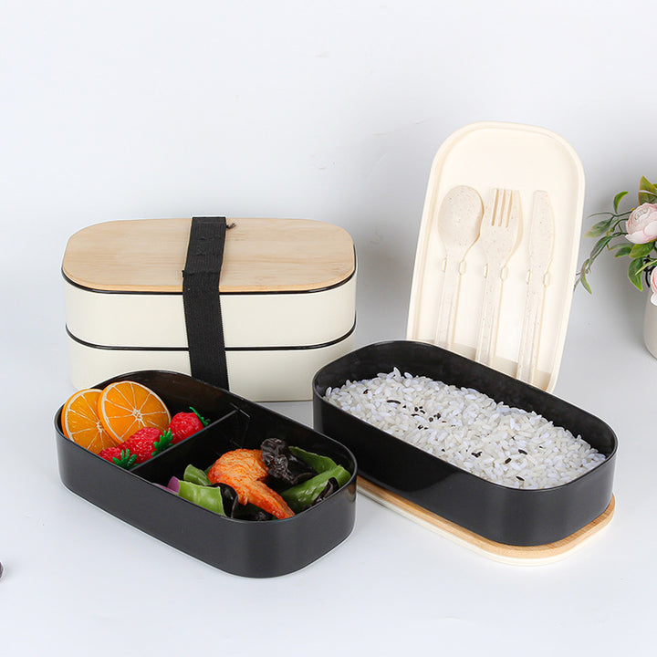 Layered Bento Lunch Box with Bamboo Lid
