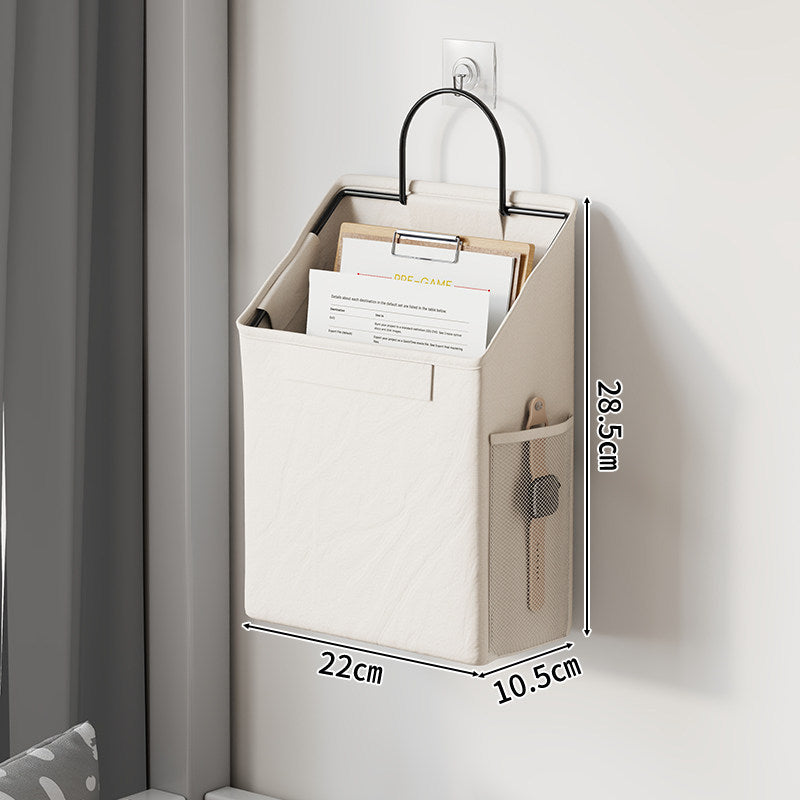 Wall-Mounted Hanging Mail and Magazine Organizer with Mesh Side Pocket