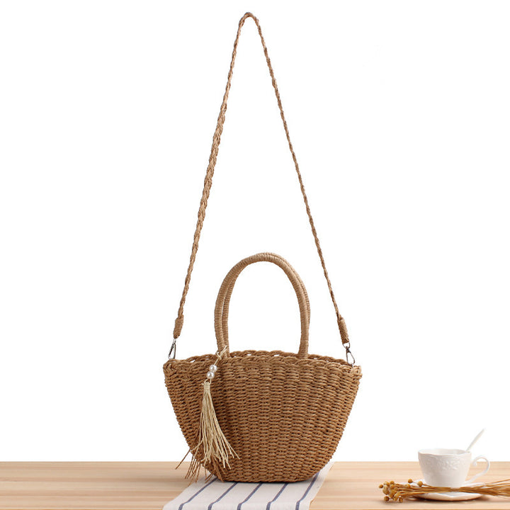 Fashionable basket bag with elegant tassel design Kalsten