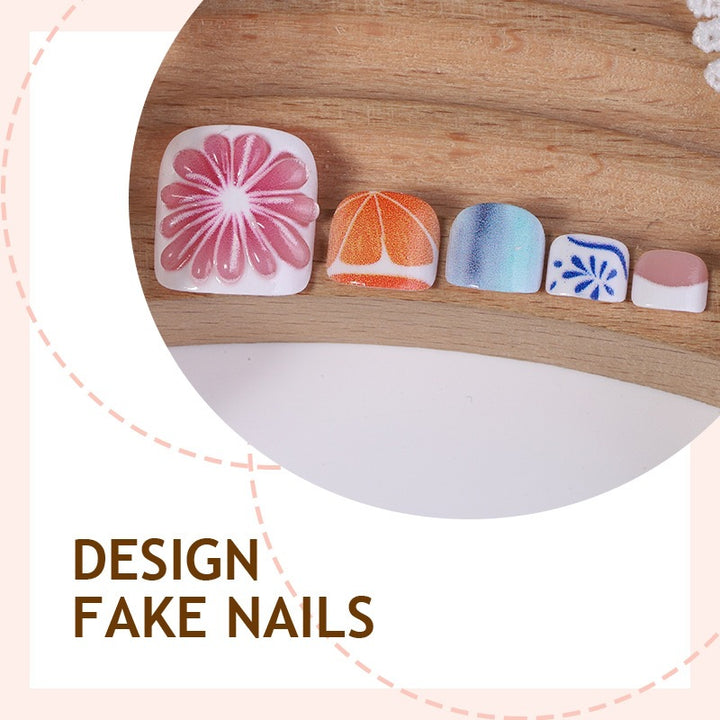 Creative Nail Art Set with Floral and Colorful Designs Kalsten